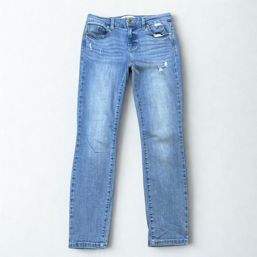 Eunina Jeans Women 3 Skinny Stretch Distressed Light Wash Mid Rise Denim